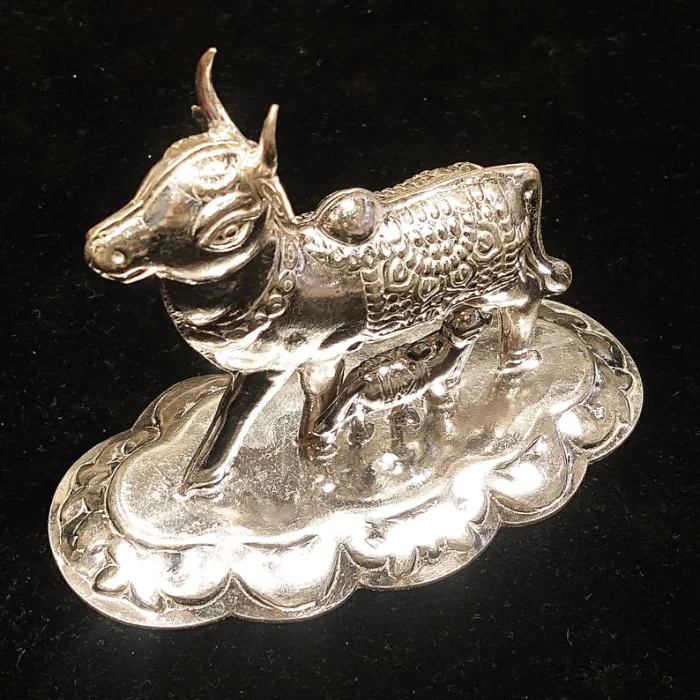 Silver Kamdhenu Cow Vintage sculpture | Save 33% - Rajasthan Living 8