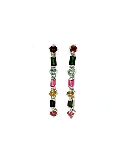 Multi Tourmaline Earrings in 925 Sterling Silver | Save 33% - Rajasthan Living