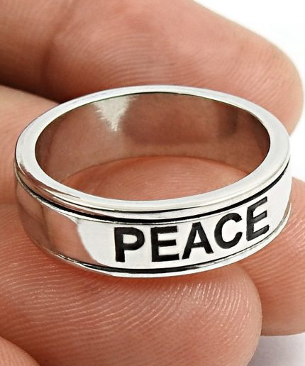 Peace Spinner Ring, Engraved Ring | Save 33% - Rajasthan Living 3