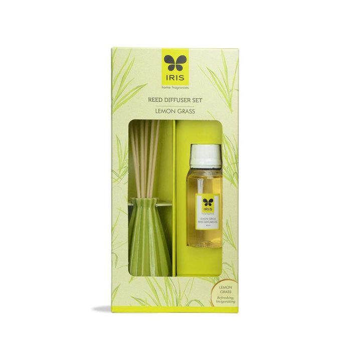 Iris New Lemon Grass Fragances Reed Diffuser Set with Oil 60ml With Ceramic Pot & Diffuser Stick | Save 33% - Rajasthan Living 5