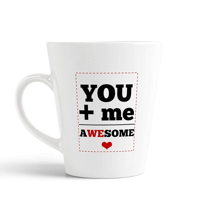 Aj Prints Inspirational Quote,You Me Awesome Printed Conical Latte Coffee Mug, 12Oz White Ceramic Mug – Gift for Friends and Family | Save 33% - Rajasthan Living 5