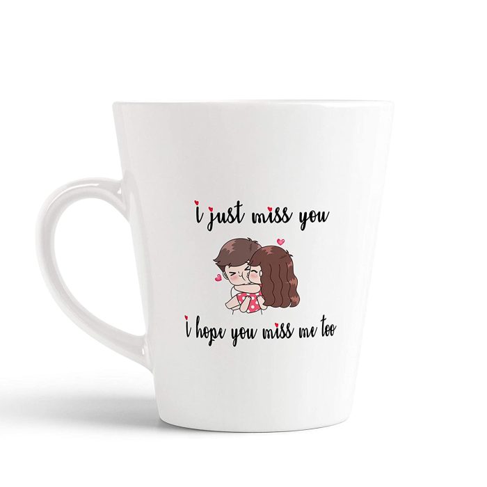 Aj Prints I just Miss You I Hope You Miss me to Printed Conical Coffee Mug- Love Quote Coffee Mug, White | Save 33% - Rajasthan Living 5