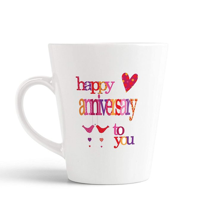 Aj Prints Happy Anniversary to You Cute Printed Conical Coffee Mug-350ml Milk Mug for Husband, Wife | Save 33% - Rajasthan Living 5