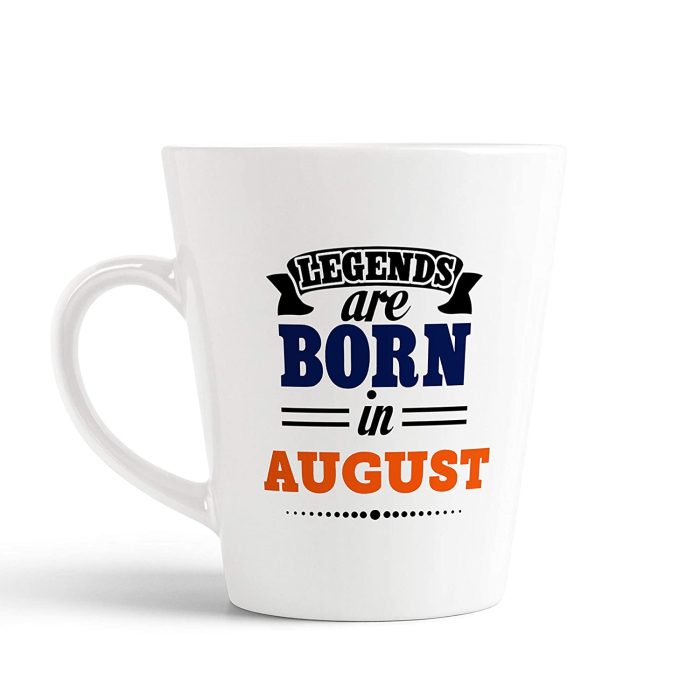 Aj Prints Legends are Born in August Latte Coffee Mug Birthday Gift for Brother, Sister, Mom, Dad, Friends- 12oz (White) | Save 33% - Rajasthan Living 5