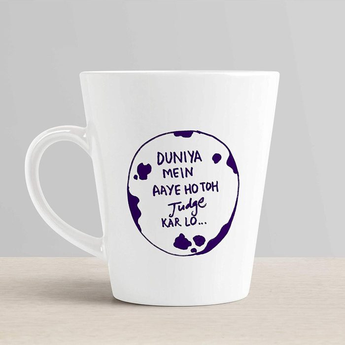 Aj Prints Duniya Mein aaye ho toh Judge kar lo Cute Funny Printed Conical Coffee Mug-White Funny Mug-Tea Cup Gift for Her, Him, Dad, Mom, Husband or Wife | Save 33% - Rajasthan Living 6