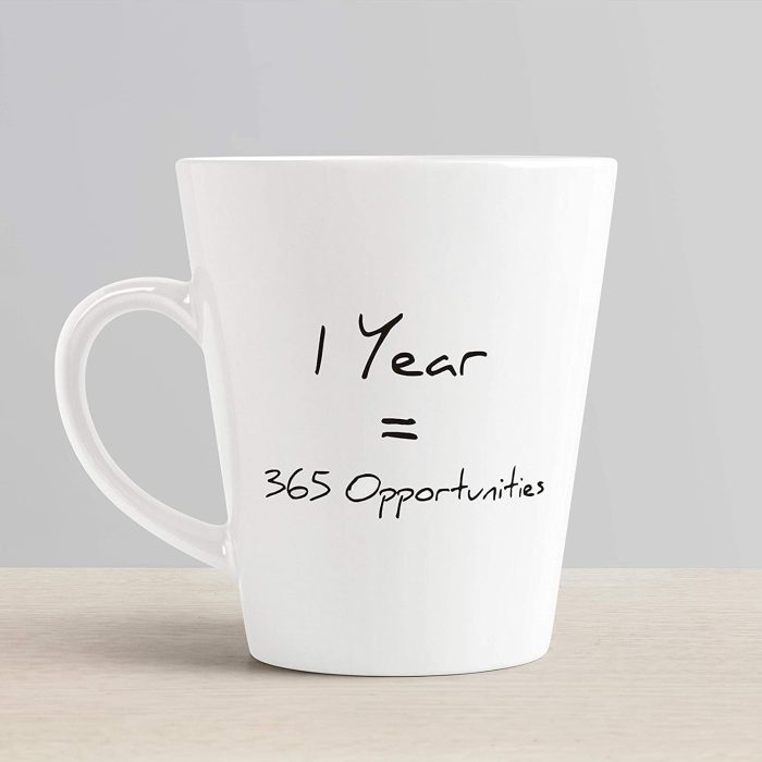 Aj Prints One Year 365 Opportunities Printed Conical Coffee Mug- Motivation Quote Coffee Mug, 12Oz Tea Cup for Family and Friend | Save 33% - Rajasthan Living 6