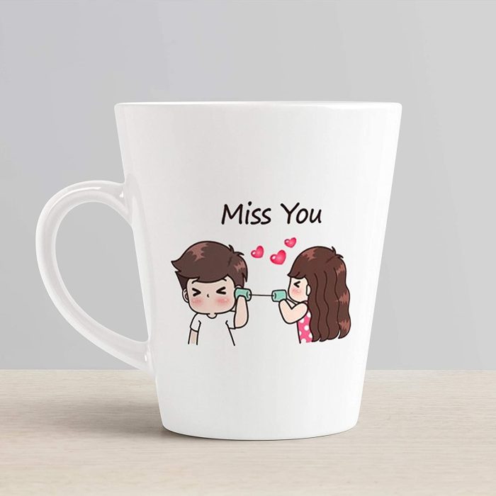 Aj Prints Miss You Quote Printed Conical Coffee Mug- Cute Couple Printed Mug, White 12Oz for Loved One’s | Save 33% - Rajasthan Living 6