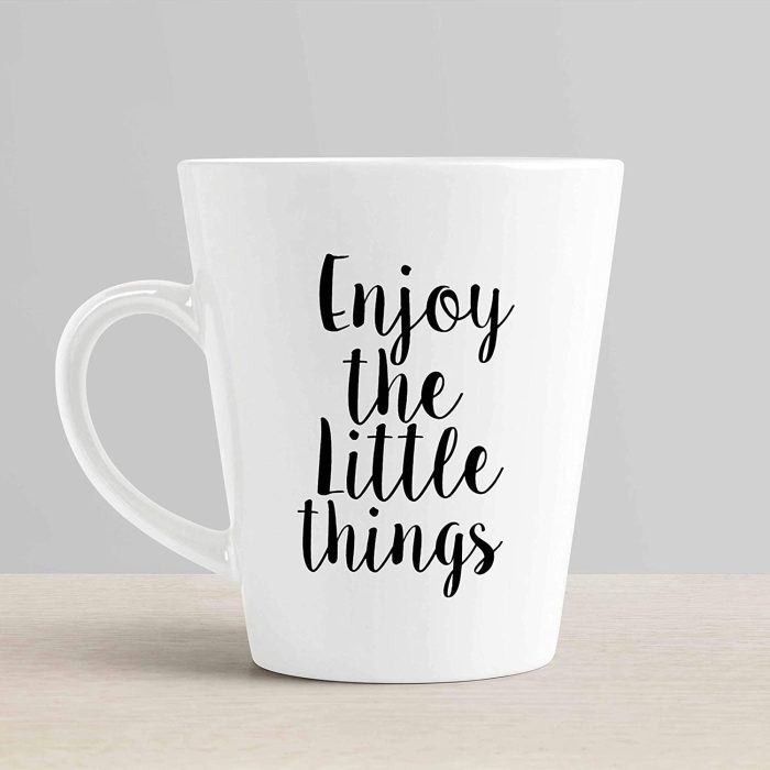 Aj Prints Inspiration Quotes Conical Coffee Mug-Enjoy The Little Things Printed Ceramic Coffee Mug- 12Oz- White | Save 33% - Rajasthan Living 6