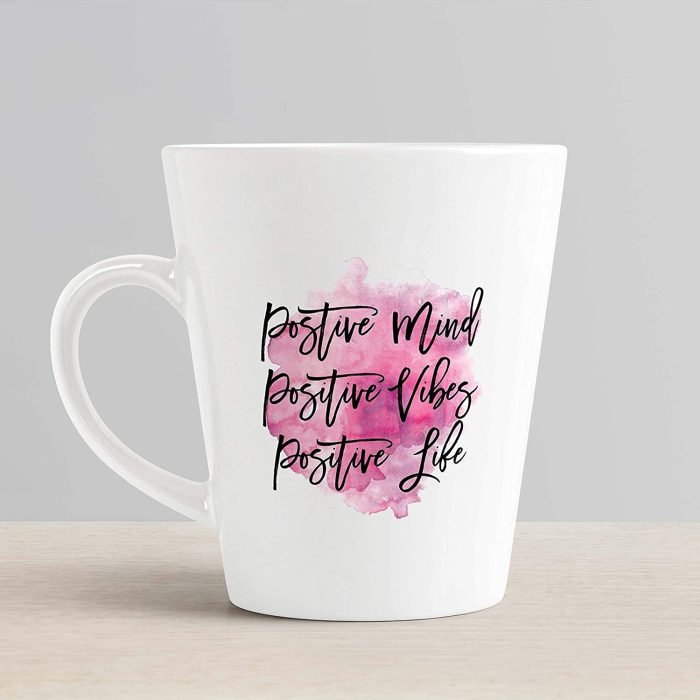 Aj Prints Motivational Quote Conical Coffee Mug- Positive Mind, Positive Vibes, Positive Life Printed Mug- White 350ml | Save 33% - Rajasthan Living 6