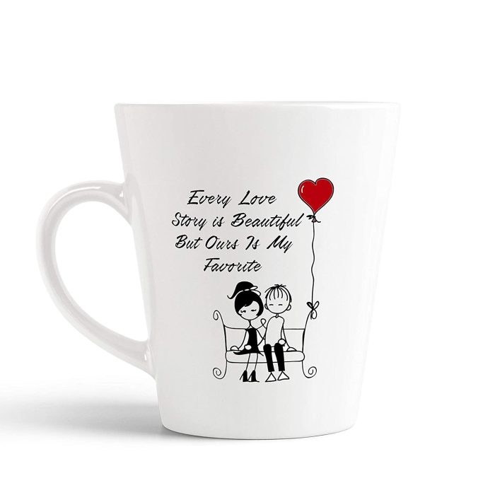 Aj Prints Every Love Story is Beautiful But Ours is My Favorite Printed Conical Coffee Mug- Love Quote Mug Gift for Girlfriend, Boyfriend | Save 33% - Rajasthan Living 5