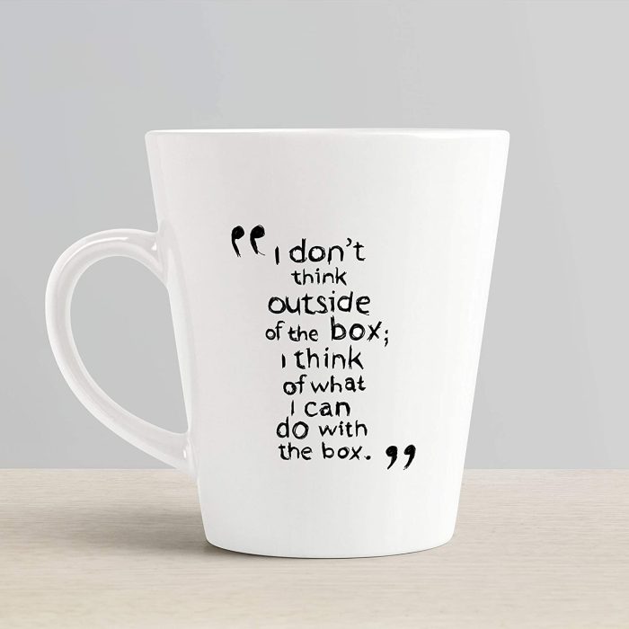 Aj Prints I Dont Think Outside Quotes Printed Conical Coffee Mug- Gift for Him/Her | Save 33% - Rajasthan Living 6