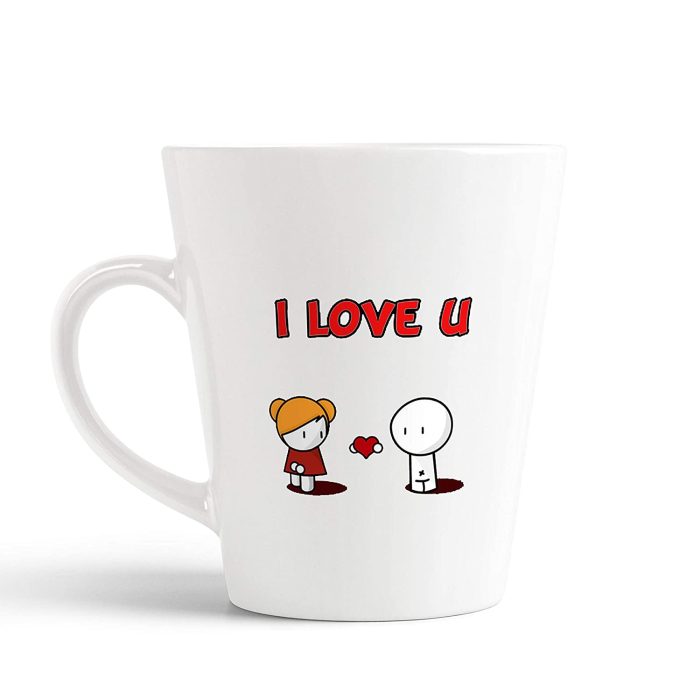Aj Prints Love Quotes Conical Coffee Mug- I Love U Cute Love Cartoon Printed Mug- Gift for Couple | Save 33% - Rajasthan Living 5