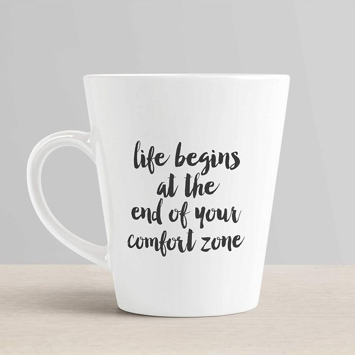 Aj Prints Motivational Quotes Conical Coffee Mug- Life Begins at The end of Your Comfort Zone Printed Mug, Gift for Him/Her | Save 33% - Rajasthan Living 7