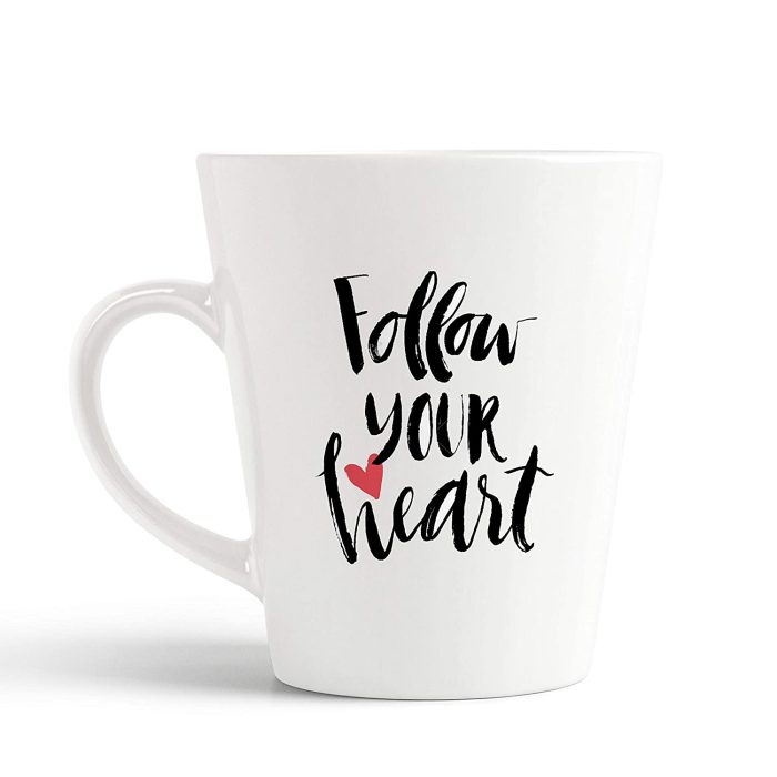 Aj Prints Follow Your Heart Printed Conical Coffee Mug- Love Quotes Coffee Mug, Gift for Boyfriend, Girlfriend | Save 33% - Rajasthan Living 5
