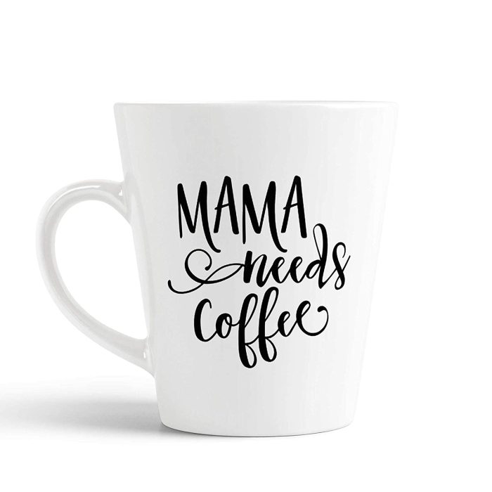 Aj Prints Mama Needs Coffee Mom Quote Conical Coffee Mug-350ml-White Ceramic Coffee/Tea Cup-Gift for Mom | Save 33% - Rajasthan Living 5