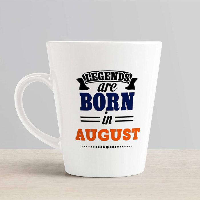 Aj Prints Legends are Born in August Latte Coffee Mug Birthday Gift for Brother, Sister, Mom, Dad, Friends- 12oz (White) | Save 33% - Rajasthan Living 7