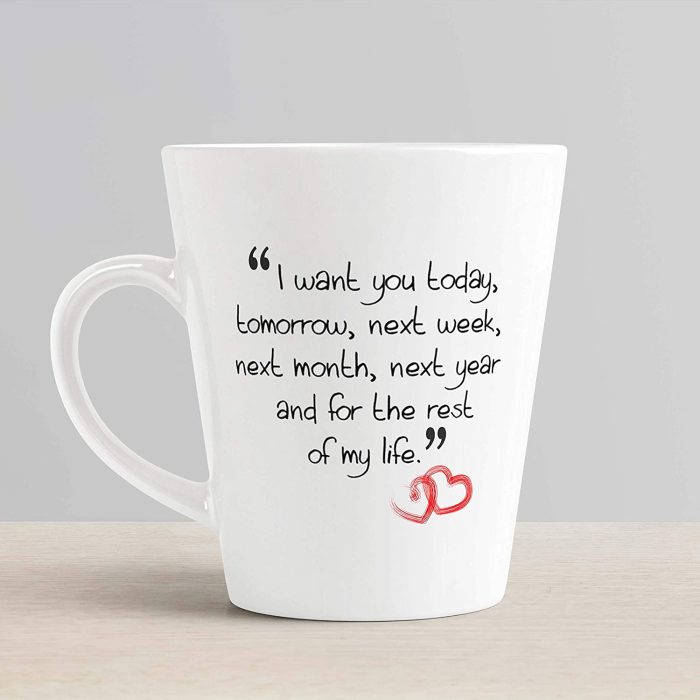 Aj Prints White Ceramic Conical Coffee Mug- Love Quotes Conical Coffee Mug | Save 33% - Rajasthan Living 6
