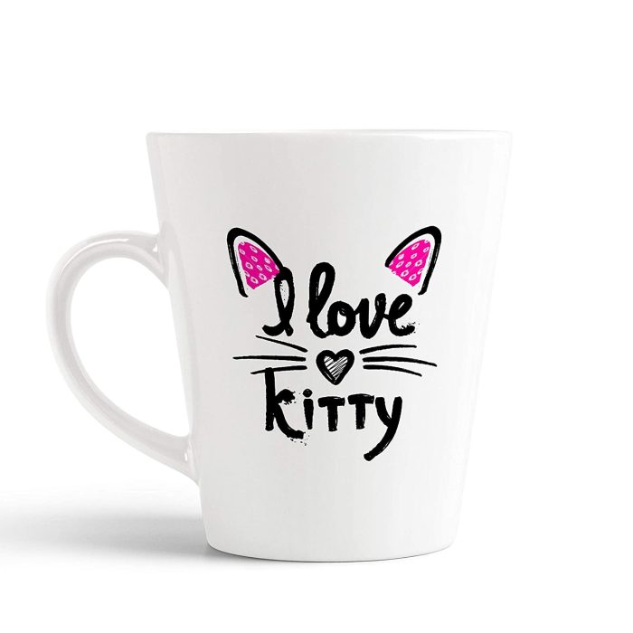 Aj Prints I Love Kitty Printed Conial Coffee Mug- Gift for Cat Lover- Coffee Mug for Milk, Tea | Save 33% - Rajasthan Living 5