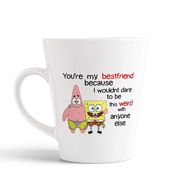 Aj Prints You’re My Bestfriend Because i Would Dare to be This Weird with Anyone Else Funny Cute Cartoon Printed Conical Coffee Mug/Tea Cup Gift for Friends | Save 33% - Rajasthan Living 5