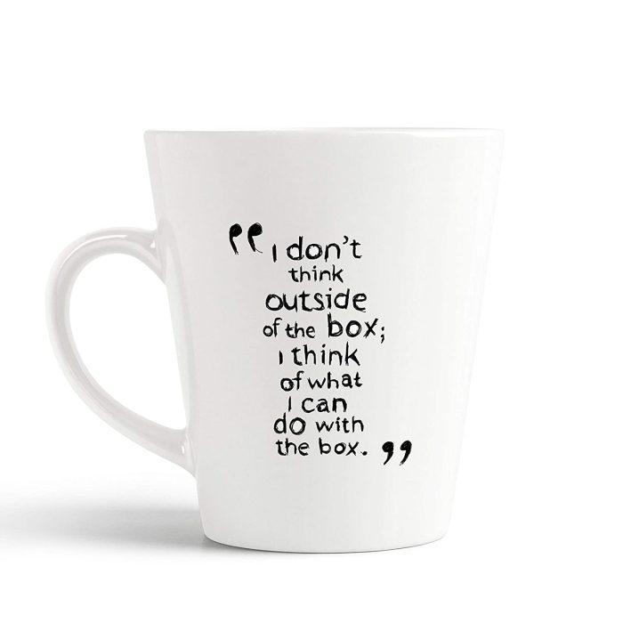 Aj Prints I Dont Think Outside Quotes Printed Conical Coffee Mug- Gift for Him/Her | Save 33% - Rajasthan Living 5