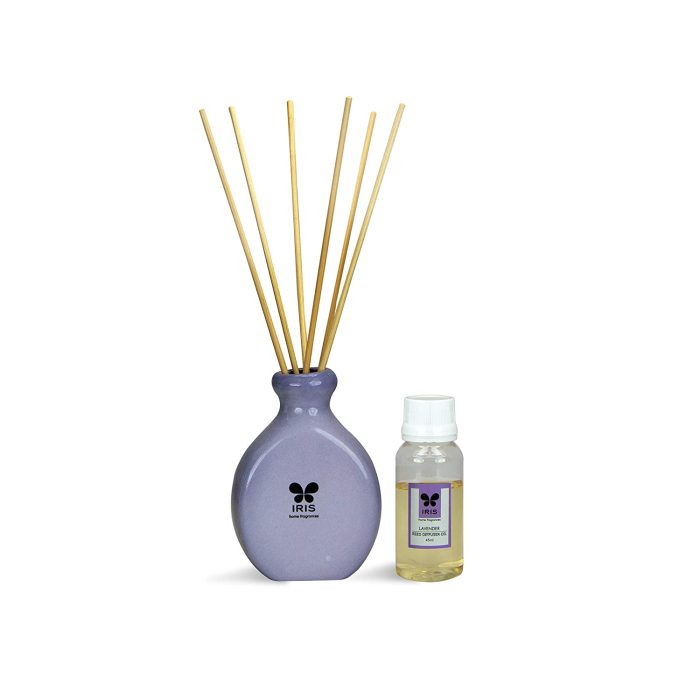 Iris New Lavender Fragances Reed Diffuser Set with Oil 60ml With Ceramic Pot & Diffuser Stick | Save 33% - Rajasthan Living 5