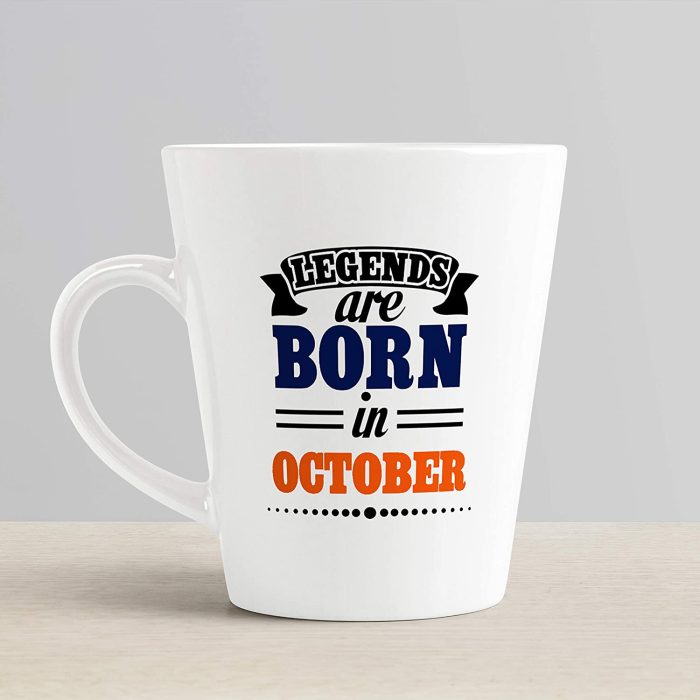 Aj Prints Legends are Born in October Latte Coffee Mug Birthday Gift for Brother, Sister, Mom, Dad, Friends- 12oz (White) | Save 33% - Rajasthan Living 6