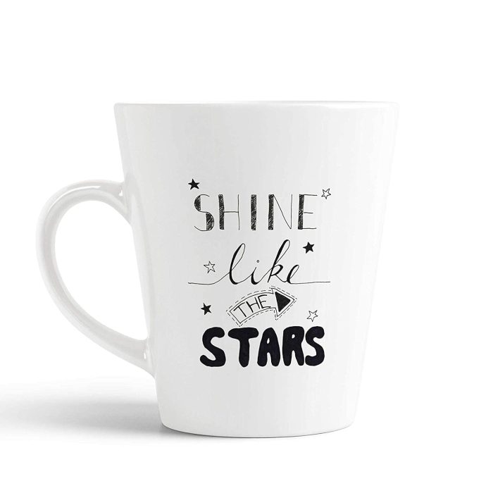 Aj Prints Shine Like The Star Printed Conical Coffee Mug- White Ceramic Tea Cup- 350ml Mug Gift for Brother, Sister, Friends | Save 33% - Rajasthan Living 5