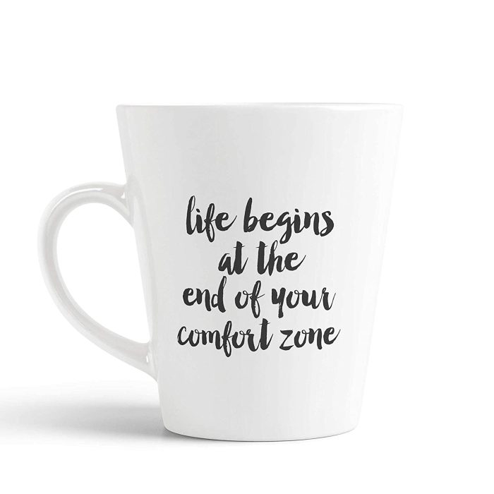 Aj Prints Motivational Quotes Conical Coffee Mug- Life Begins at The end of Your Comfort Zone Printed Mug, Gift for Him/Her | Save 33% - Rajasthan Living 5