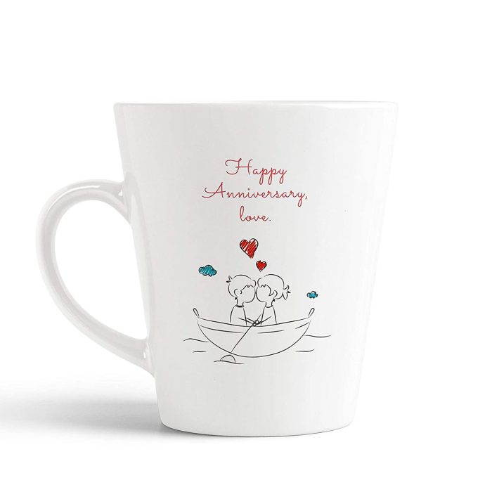 Aj Prints Cute Couple Printed Anniversary Conical Coffee Mug-350ml Milk Mug,White Tea Cup | Save 33% - Rajasthan Living 5