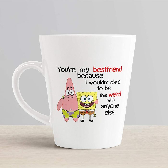 Aj Prints You’re My Bestfriend Because i Would Dare to be This Weird with Anyone Else Funny Cute Cartoon Printed Conical Coffee Mug/Tea Cup Gift for Friends | Save 33% - Rajasthan Living 6