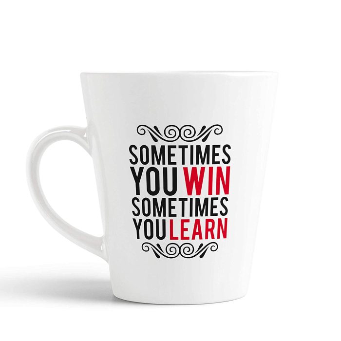 Aj Prints Sometimes You Win Sometimes You Learn Printed Conical Coffee Mug, Inspirational Quote Mug- 12Oz | Save 33% - Rajasthan Living 5
