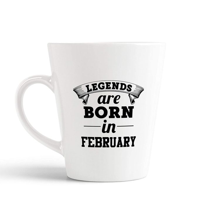 Aj Prints Legends are Born in February Funny Printed Conical Coffee Mug- Gift for Birthday- White Ceramic Mug | Save 33% - Rajasthan Living 5