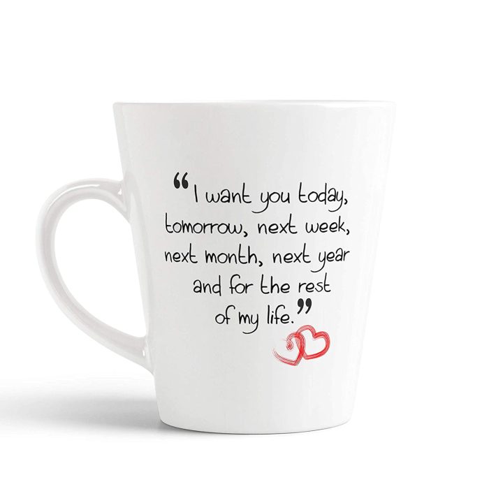 Aj Prints White Ceramic Conical Coffee Mug- Love Quotes Conical Coffee Mug | Save 33% - Rajasthan Living 5
