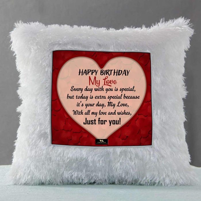 Vickvii Printed Happy Birthday My Love Every Day With You Is Special Led Cushion With Filler (38*38CM) | Save 33% - Rajasthan Living 6