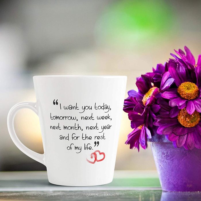 Aj Prints White Ceramic Conical Coffee Mug- Love Quotes Conical Coffee Mug | Save 33% - Rajasthan Living 7
