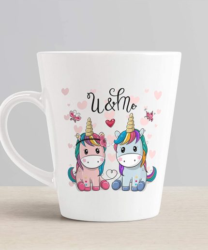 Aj Prints “U & Me” Cute Unicorn Couple Quotes Printed Ceramic Conical Coffee Mug-12Oz, Gift Ideal for Him/Her | Save 33% - Rajasthan Living 7