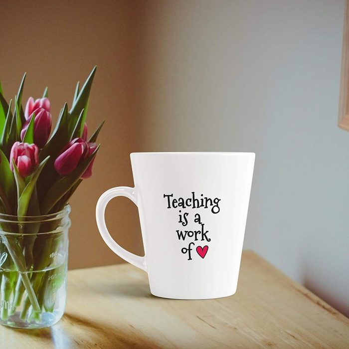 Aj Prints Teaching is a Work of Heart Printed Conical Coffee Mug- Gift for Best Teacher- White | Save 33% - Rajasthan Living 7