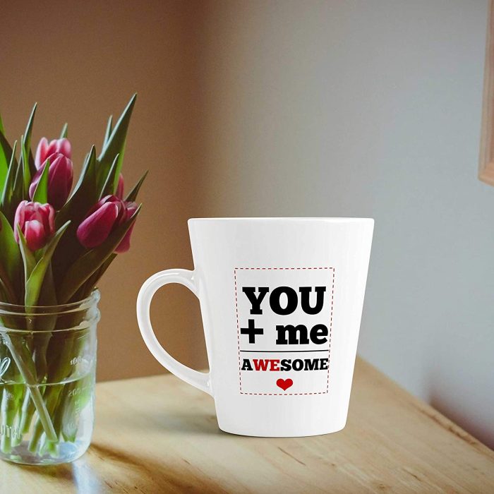 Aj Prints Inspirational Quote,You Me Awesome Printed Conical Latte Coffee Mug, 12Oz White Ceramic Mug – Gift for Friends and Family | Save 33% - Rajasthan Living 7
