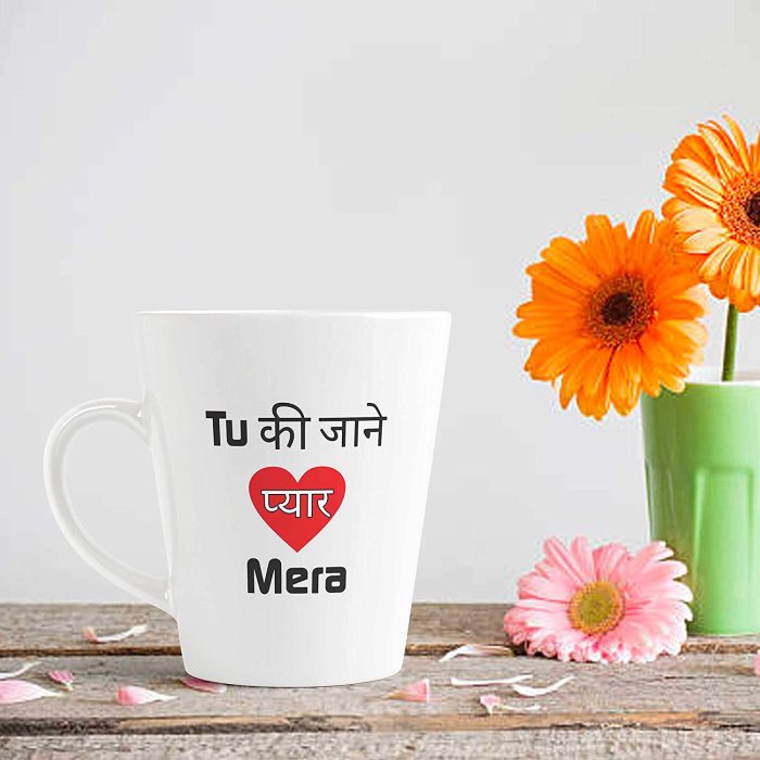 Aj Prints Romantic Quote Mug-Tu Ki Jane Pyar Mera Printed Conical Coffee Mug-White-350ml-Best Gift for Couple, Girlfriend, Boyfriend | Save 33% - Rajasthan Living 7