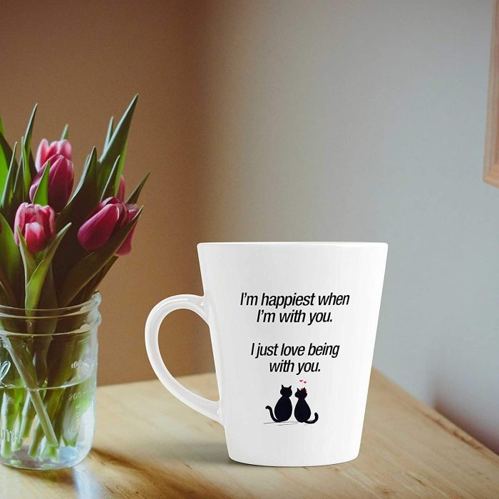 Aj Prints Love Quotes Conical Coffee Mug- I’m Happiest When with You.i Just Love Being with You Printed Mug | Save 33% - Rajasthan Living 7