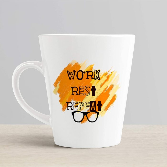 Aj Prints Work Rest Repeat Printed Conical Coffee Mug- 12Oz Conical Coffee Mug- Gift for Him/Her | Save 33% - Rajasthan Living 6