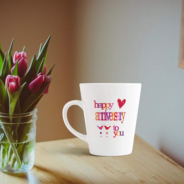 Aj Prints Happy Anniversary to You Cute Printed Conical Coffee Mug-350ml Milk Mug for Husband, Wife | Save 33% - Rajasthan Living 7