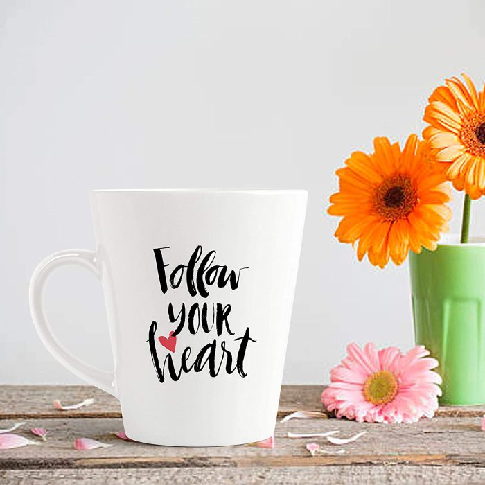 Aj Prints Follow Your Heart Printed Conical Coffee Mug- Love Quotes Coffee Mug, Gift for Boyfriend, Girlfriend | Save 33% - Rajasthan Living 7