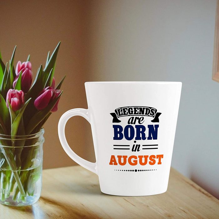 Aj Prints Legends are Born in August Latte Coffee Mug Birthday Gift for Brother, Sister, Mom, Dad, Friends- 12oz (White) | Save 33% - Rajasthan Living 6