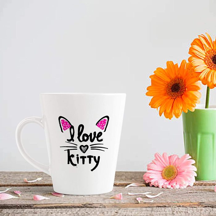 Aj Prints I Love Kitty Printed Conial Coffee Mug- Gift for Cat Lover- Coffee Mug for Milk, Tea | Save 33% - Rajasthan Living 7