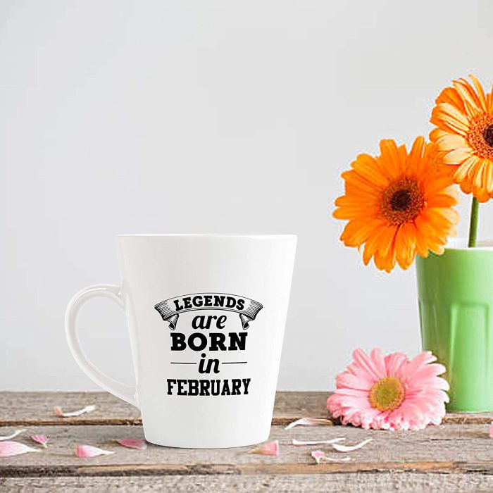 Aj Prints Legends are Born in February Funny Printed Conical Coffee Mug- Gift for Birthday- White Ceramic Mug | Save 33% - Rajasthan Living 7