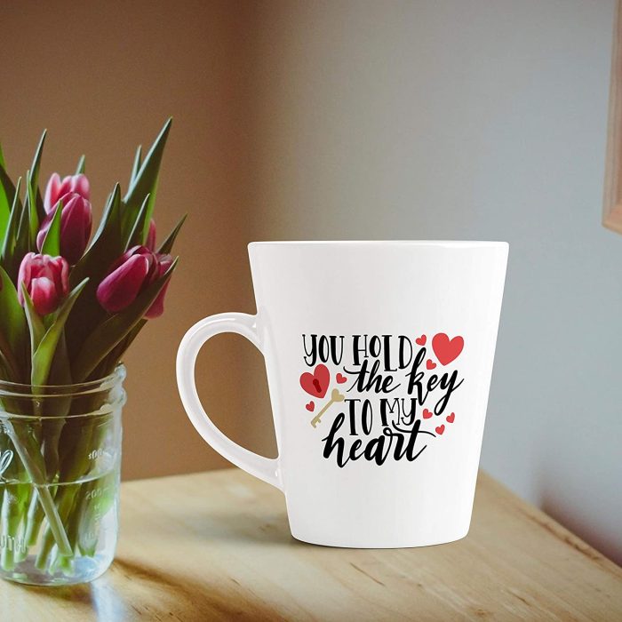 Aj Prints You Hold The Key to My Heart Printed Conical Coffee Mug- 12Oz Coffee Mug Gift for Him/Her | Save 33% - Rajasthan Living 7