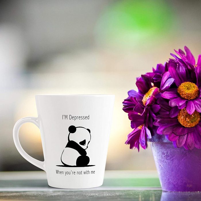 Aj Prints I’m Depressed When You’re Not with Me Quote Printed Conical Coffee Mug- Cute Panda Coffee Mug Gift for Kids, Brother | Save 33% - Rajasthan Living 7