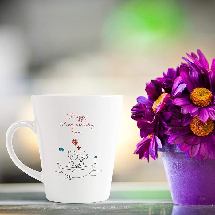 Aj Prints Cute Couple Printed Anniversary Conical Coffee Mug-350ml Milk Mug,White Tea Cup | Save 33% - Rajasthan Living 7