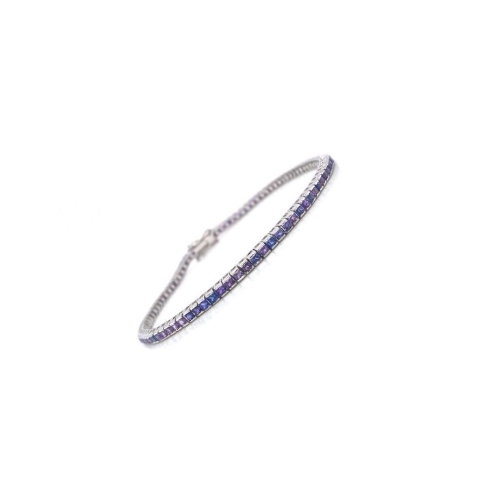 Purple Sapphire and Diamond Bracelet in 18K White Gold | Save 33% - Rajasthan Living 6